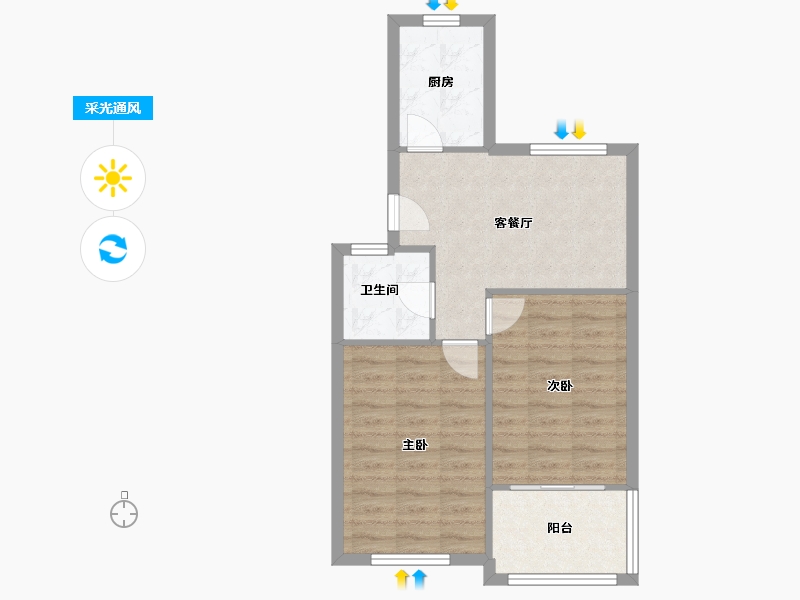 江苏省-无锡市-新桥花园-56.14-户型库-采光通风