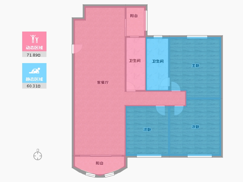 江苏省-无锡市-宝城花园-122.99-户型库-动静分区