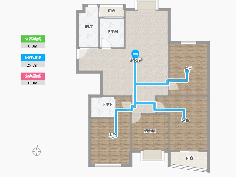 江苏省-无锡市-新桥花园-126.00-户型库-动静线