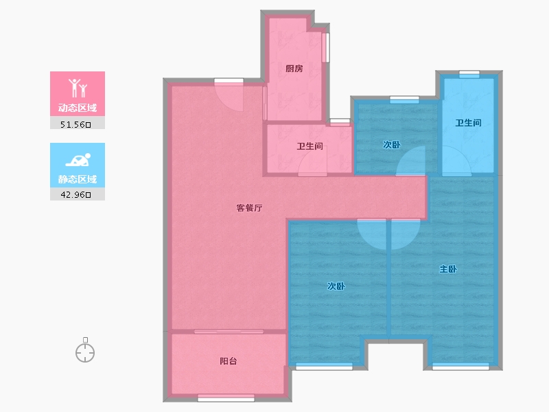 江苏省-无锡市-蓝光雍锦里-86.00-户型库-动静分区