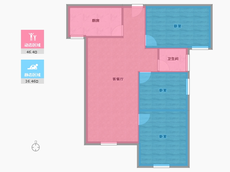 陕西省-咸阳市-金科世界城-75.68-户型库-动静分区