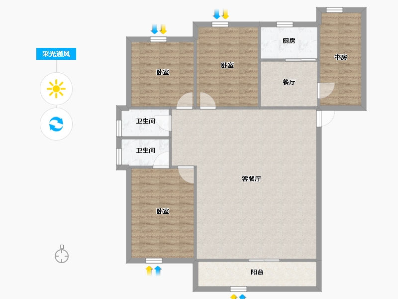 福建省-福州市-恒宇国际公园-115.51-户型库-采光通风