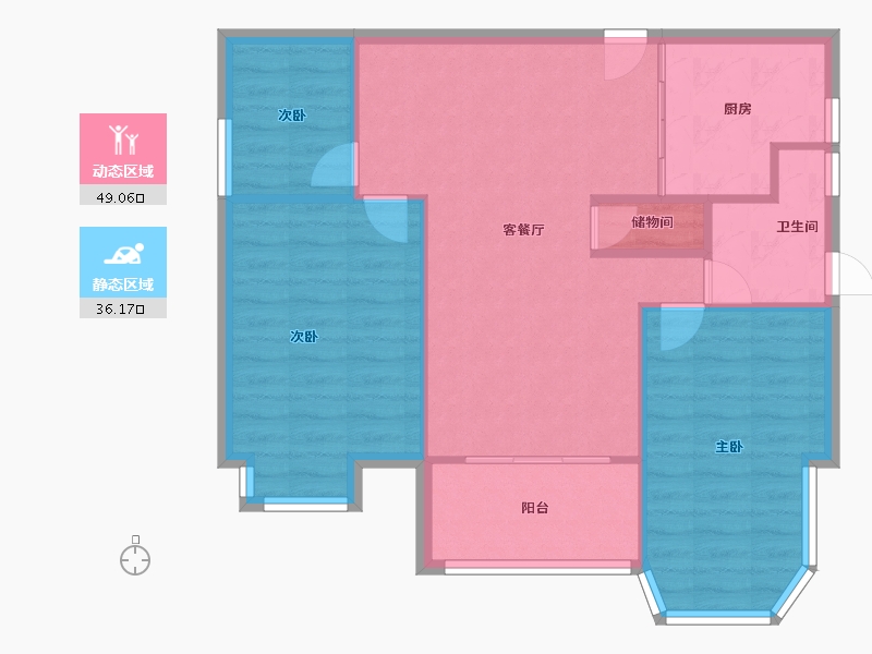 浙江省-嘉兴市-秋江花苑-78.00-户型库-动静分区