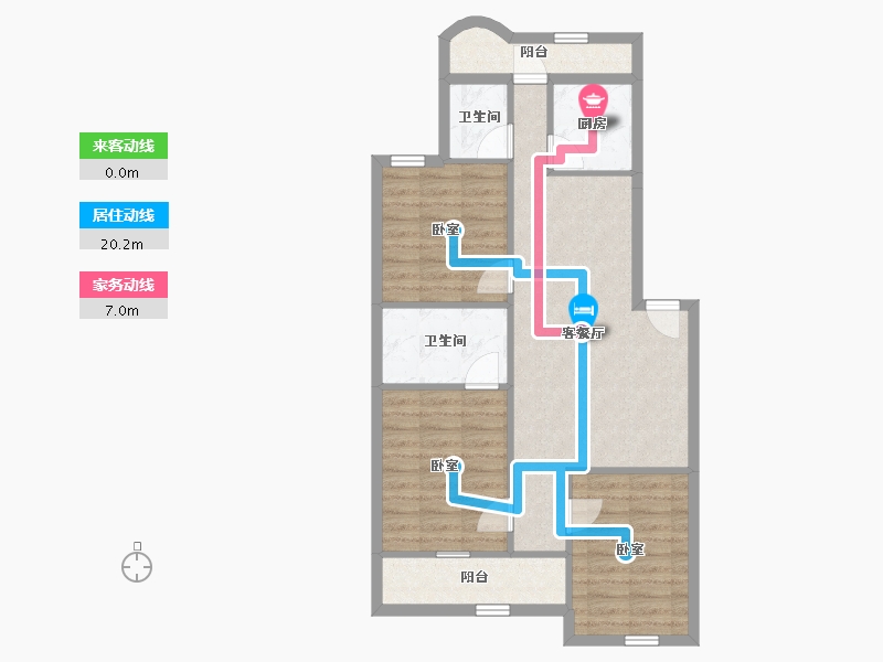 福建省-厦门市-金鸡亭花园小区-78.70-户型库-动静线