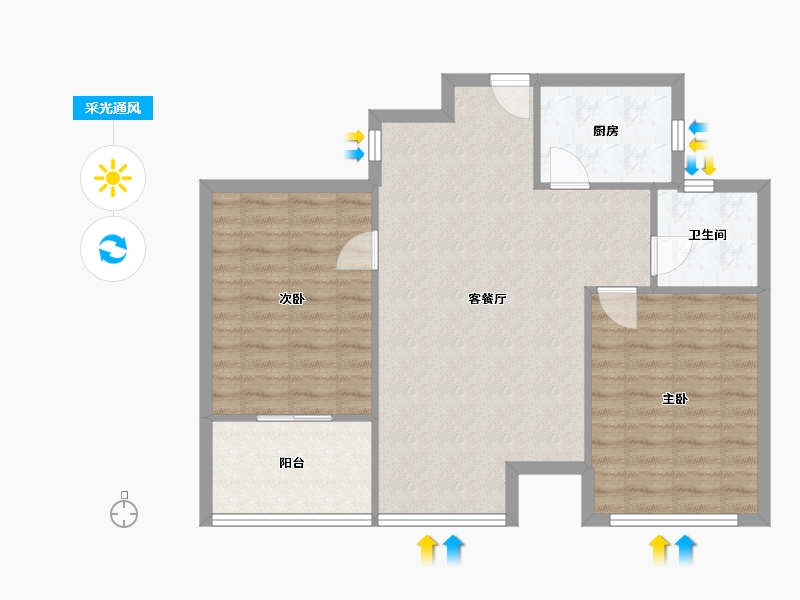 浙江省-嘉兴市-云东公寓-77.80-户型库-采光通风