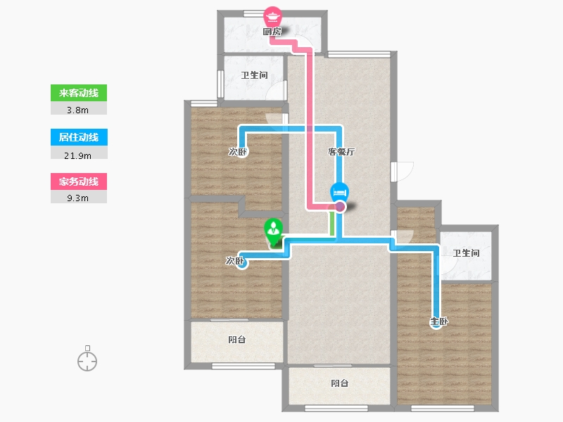 浙江省-嘉兴市-嘉华春晓-127.09-户型库-动静线