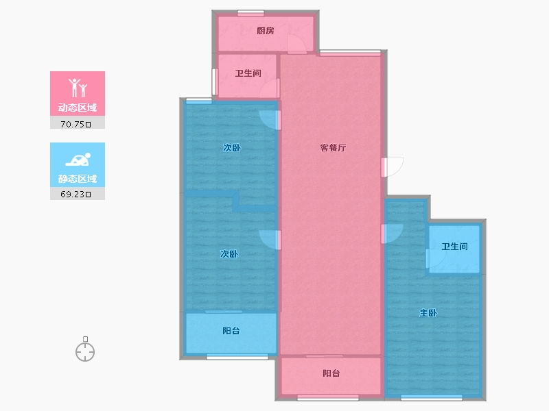 浙江省-嘉兴市-嘉华春晓-127.09-户型库-动静分区