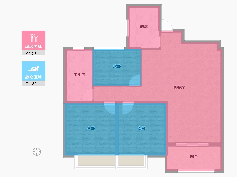 江苏省-盐城市-荷塘月色-87.33-户型库-动静分区