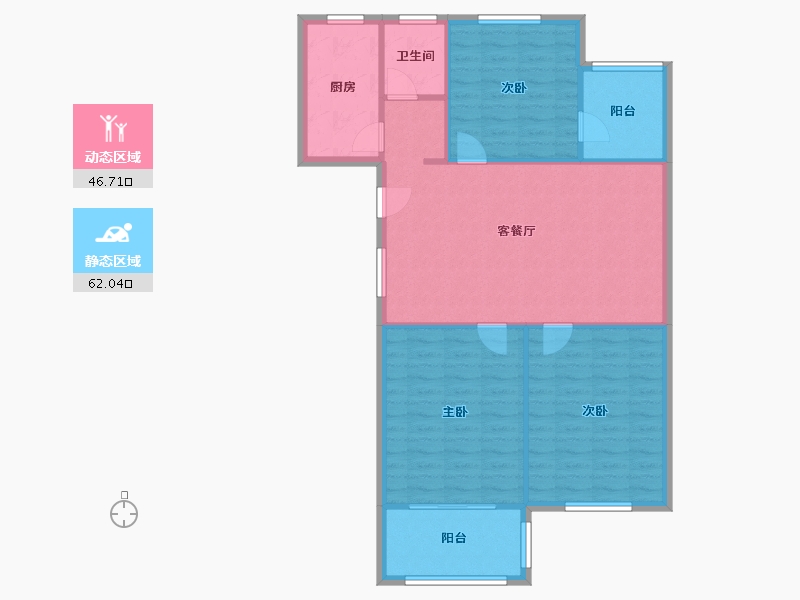 浙江省-嘉兴市-云东公寓-100.09-户型库-动静分区