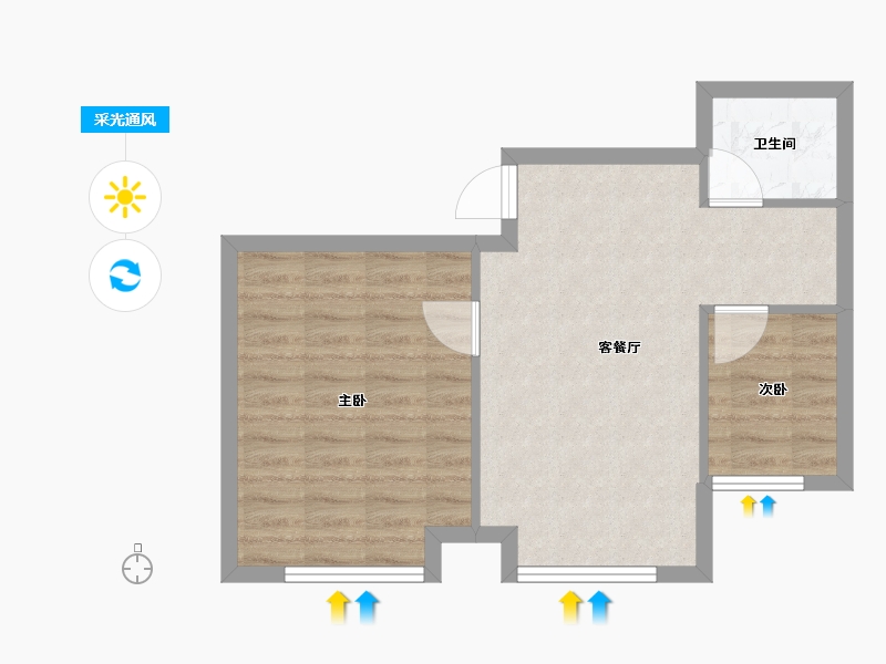 黑龙江省-佳木斯市-山水家园-52.00-户型库-采光通风