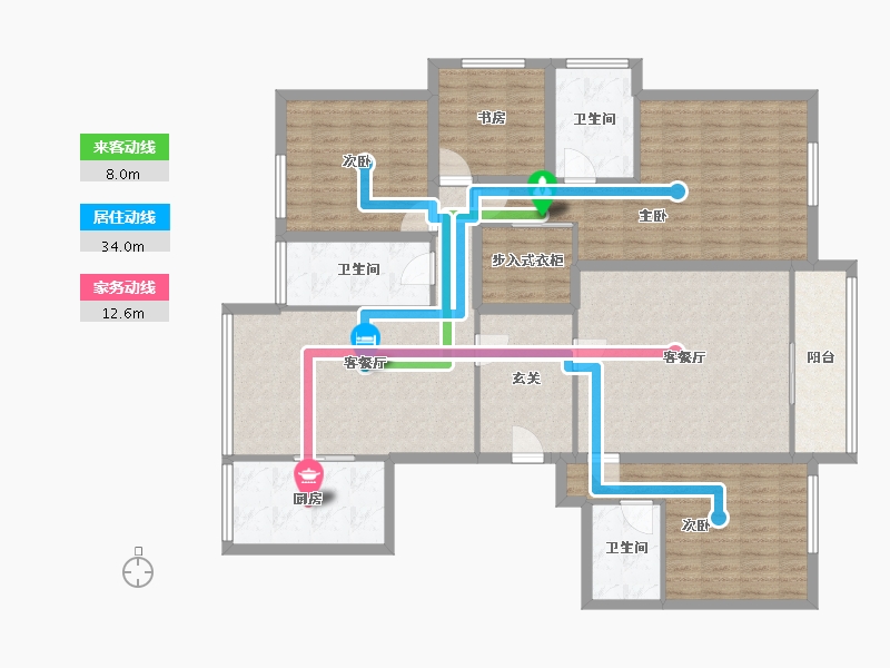 浙江省-嘉兴市-嘉华春晓-143.08-户型库-动静线