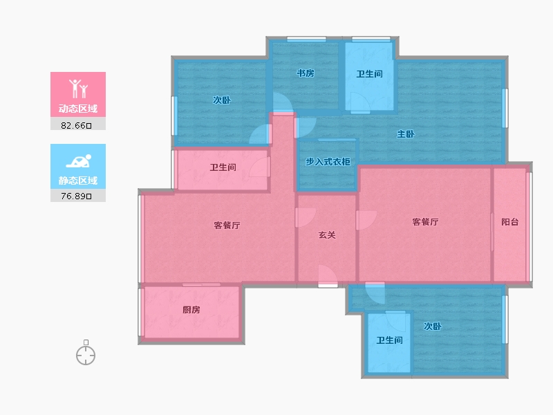 浙江省-嘉兴市-嘉华春晓-143.08-户型库-动静分区