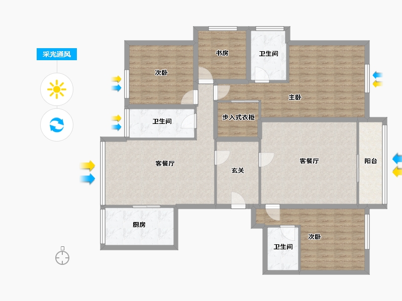 浙江省-嘉兴市-嘉华春晓-143.08-户型库-采光通风