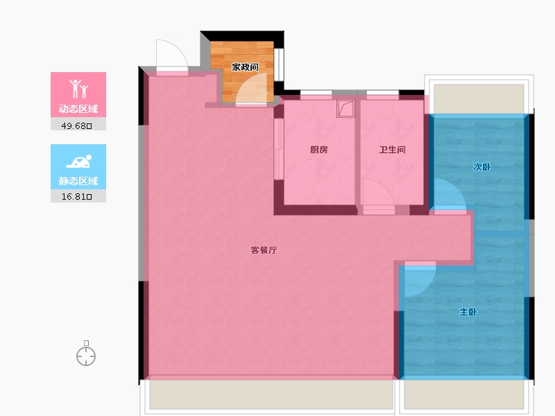 辽宁省-沈阳市-亚太鲲鹏府-74.40-户型库-动静分区