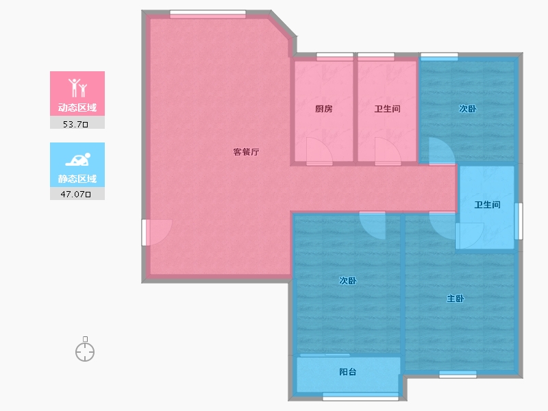 江苏省-无锡市-南湖家园-92.29-户型库-动静分区