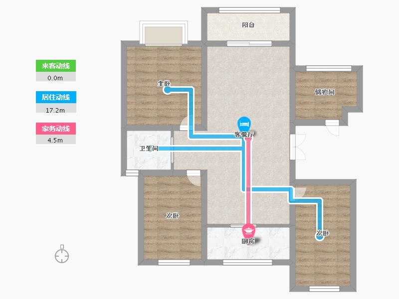 江苏省-宿迁市-人和小区-78.00-户型库-动静线