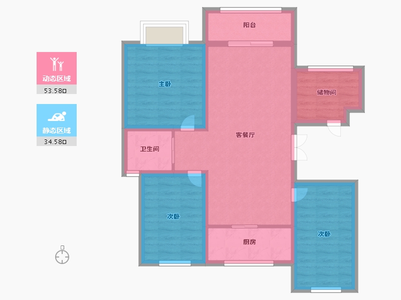 江苏省-宿迁市-人和小区-78.00-户型库-动静分区