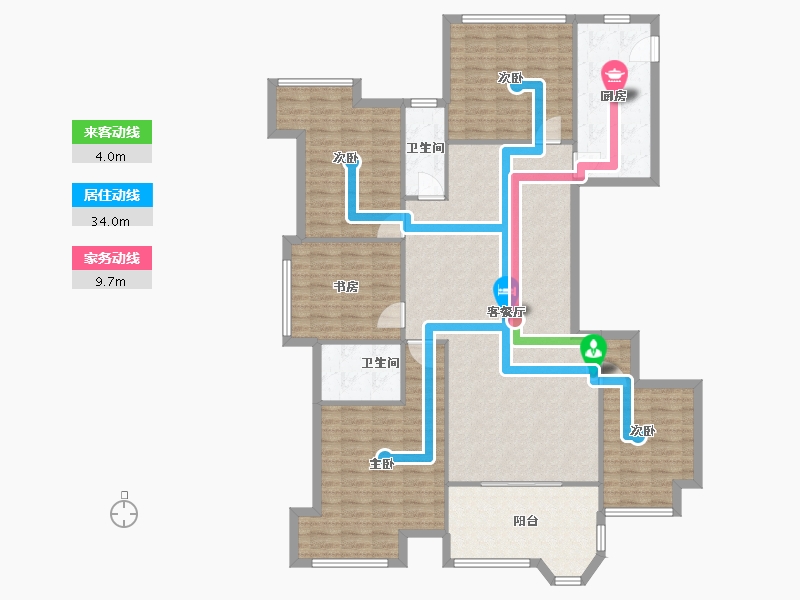 浙江省-嘉兴市-秋江花苑-147.22-户型库-动静线