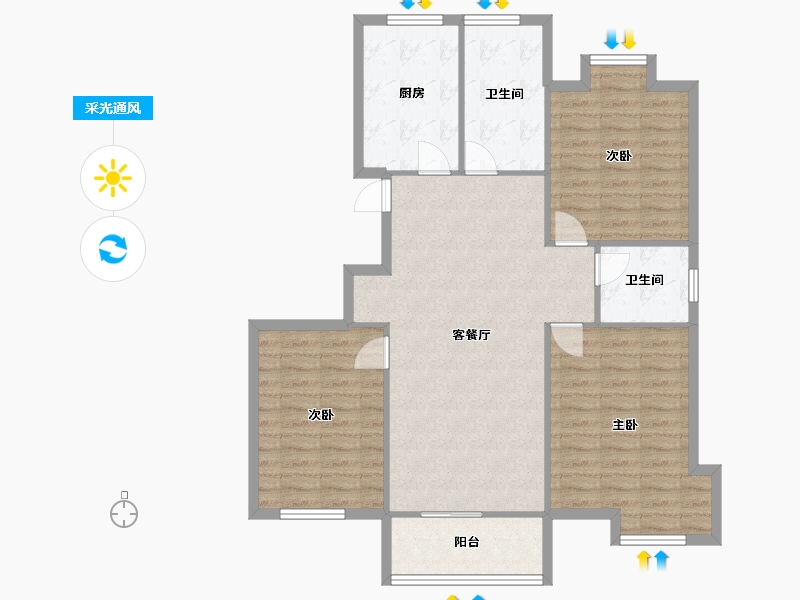 江苏省-无锡市-新惠家园-102.60-户型库-采光通风