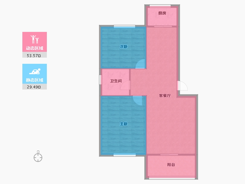 青海省-西宁市-陕安丰登小区-76.01-户型库-动静分区