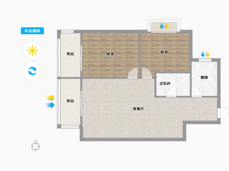 青海省-西宁市-陕安丰登小区-85.31-户型库-采光通风