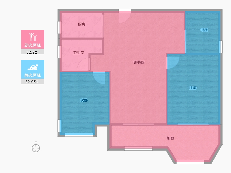 浙江省-嘉兴市-秋江花苑-78.01-户型库-动静分区