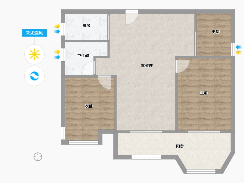 浙江省-嘉兴市-秋江花苑-78.01-户型库-采光通风