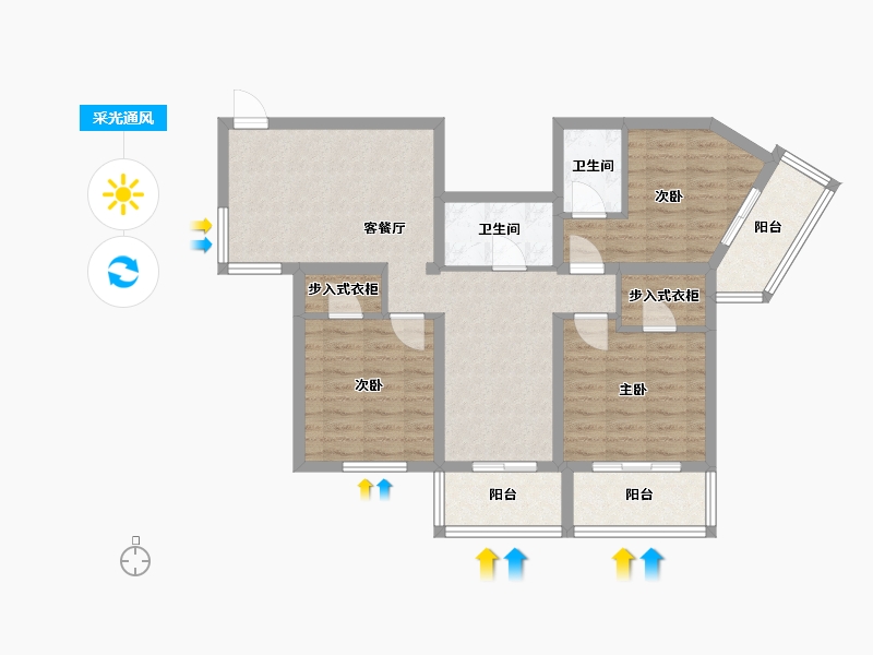 北京-北京市-八角南里小区-94.12-户型库-采光通风