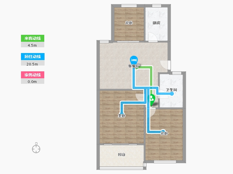 江苏省-无锡市-新桥花园-81.25-户型库-动静线