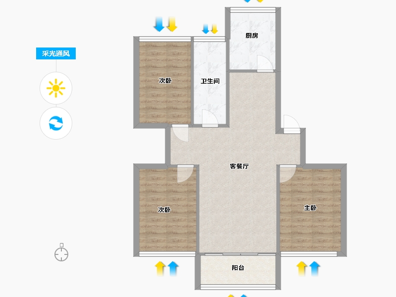 陕西省-咸阳市-秦宝小区东区-78.00-户型库-采光通风