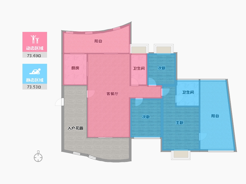 重庆-重庆市-雅居乐国际花园-159.71-户型库-动静分区