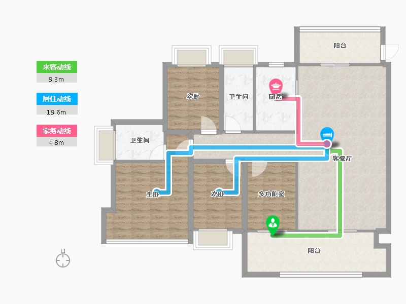 广东省-佛山市-云山峰境花园-124.15-户型库-动静线