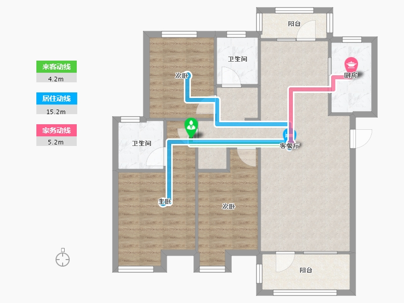 湖北省-武汉市-金地悦江时代骊湾-89.76-户型库-动静线