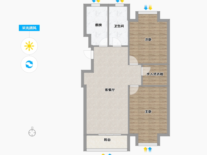 江苏省-无锡市-新惠家园-84.99-户型库-采光通风