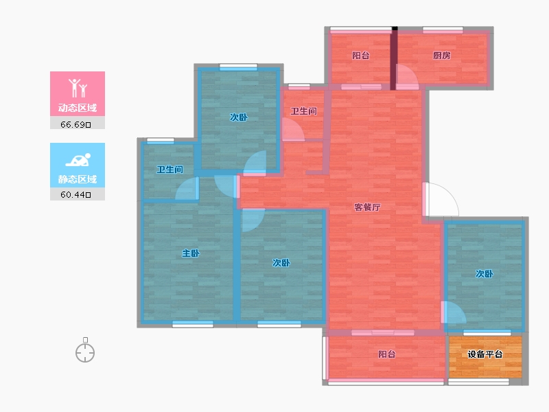 湖南省-张家界市-博泰·状元府-118.25-户型库-动静分区