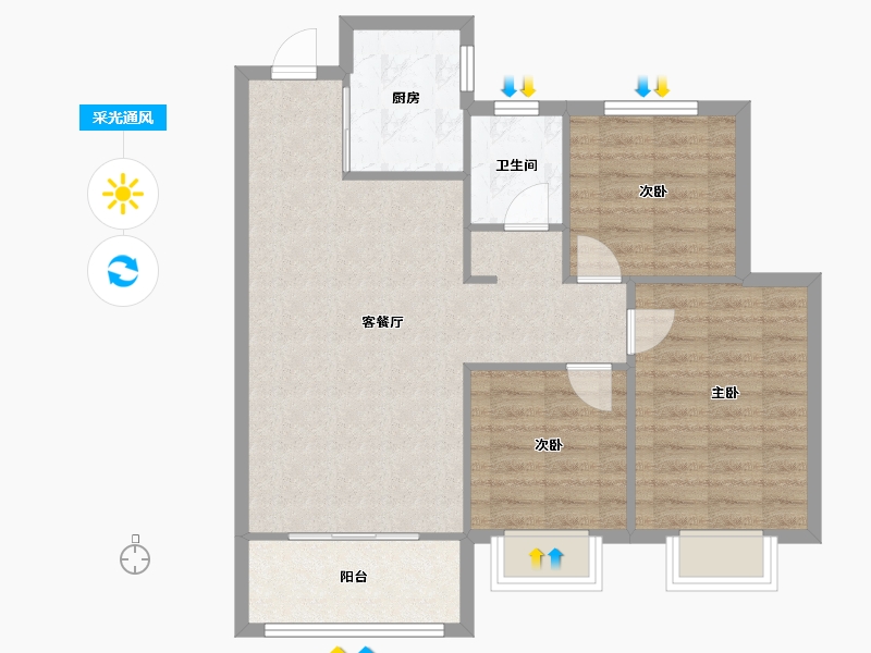 江苏省-宿迁市-人和小区-76.31-户型库-采光通风