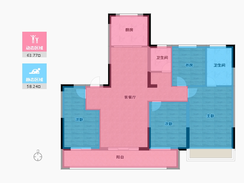 浙江省-嘉兴市-璞悦湖畔-110.00-户型库-动静分区