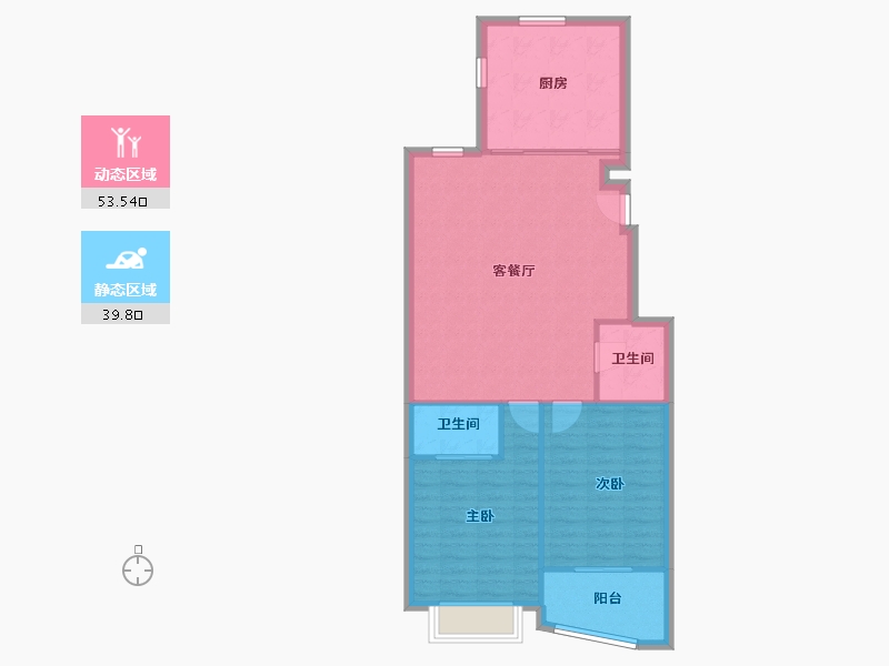 江苏省-无锡市-宝城花园-86.00-户型库-动静分区