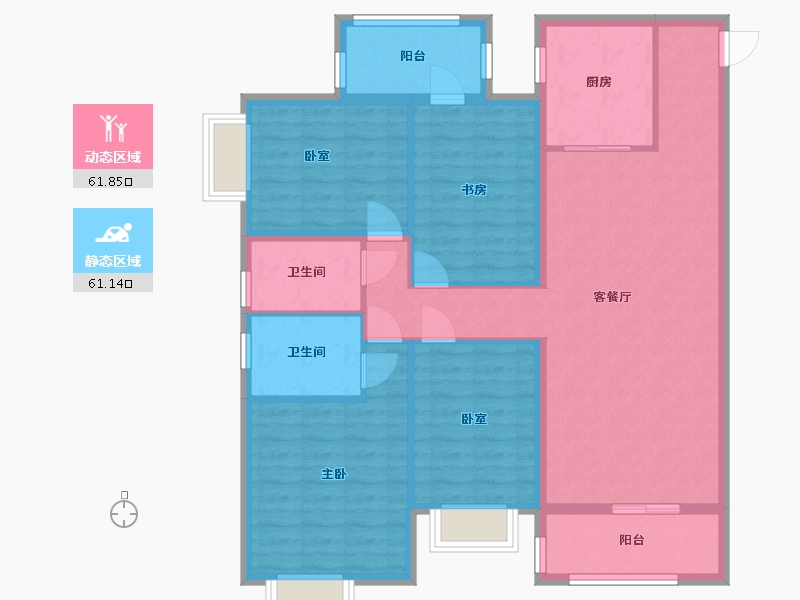 广西壮族自治区-南宁市-微波小区-110.50-户型库-动静分区