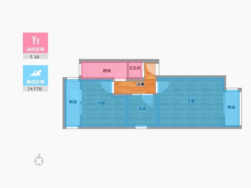 北京-北京市-新街口外大街甲8号院-37.81-户型库-动静分区