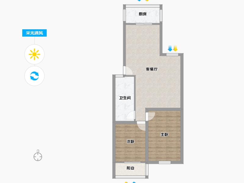 山东省-济南市-百花小区-70.19-户型库-采光通风