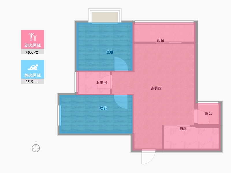 海南省-海口市-永昌雅居-68.00-户型库-动静分区