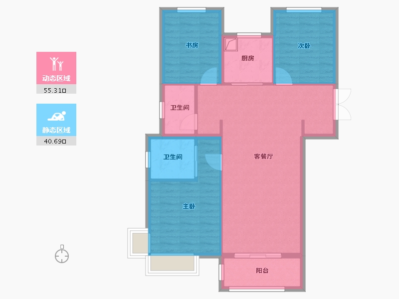 河北省-邢台市-天一府小区-94.40-户型库-动静分区