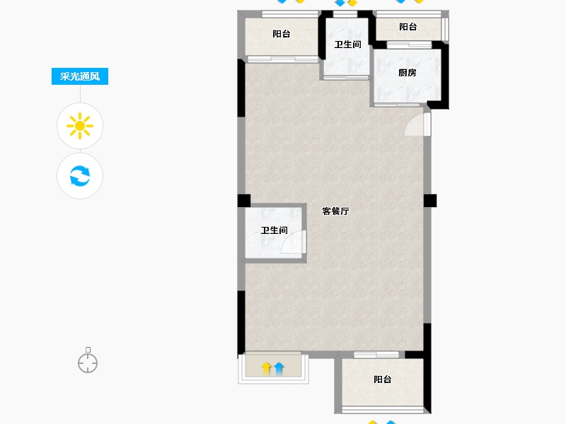 福建省-宁德市-福安碧桂园天汇-71.20-户型库-采光通风