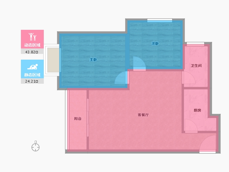 陕西省-西安市-庆华长安家园-60.85-户型库-动静分区