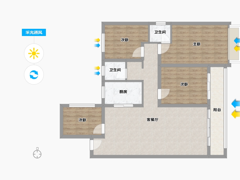 河南省-安阳市-邺南揽月台-125.00-户型库-采光通风