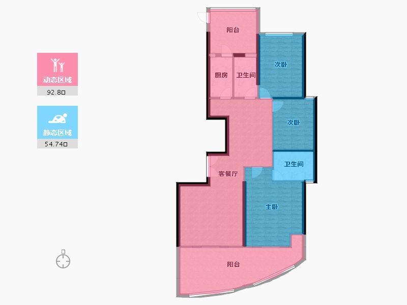 广东省-潮州市-海逸壹号-135.78-户型库-动静分区