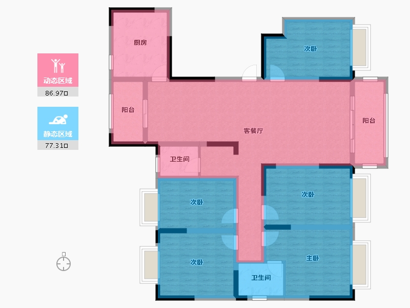 河南省-安阳市-宏盛昌家苑-157.60-户型库-动静分区