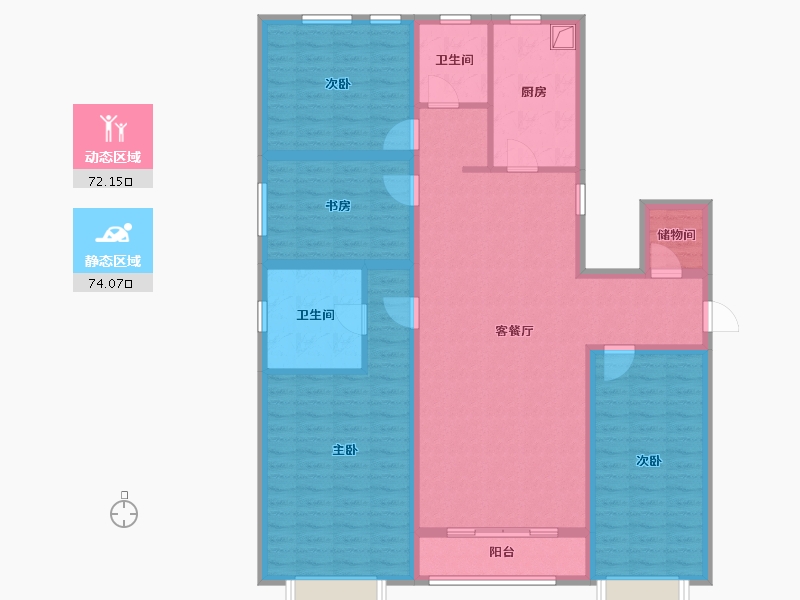 天津-天津市-宜禾溪岸-155.84-户型库-动静分区