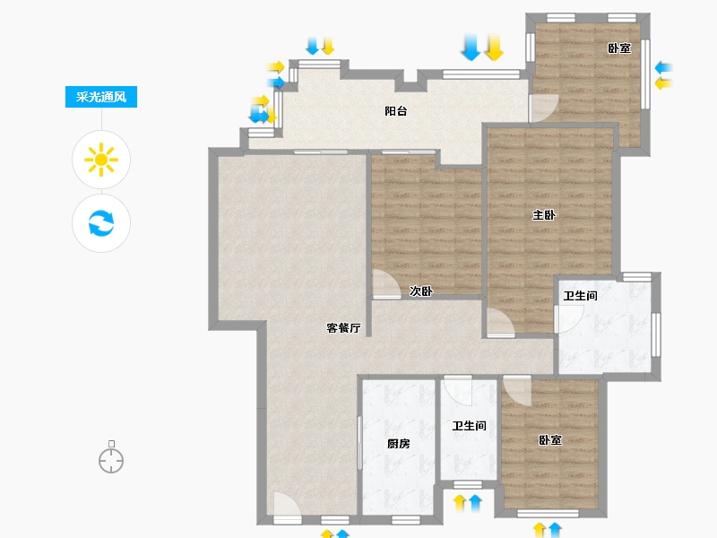 江苏省-镇江市-龙山庄园-149.78-户型库-采光通风